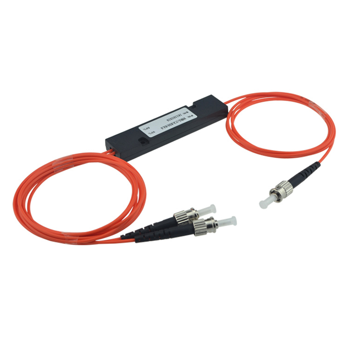 1x2 cuplaj\/splitter fuzionat cu fibră multimodă 3. 0 mm cu conectori ST\/UPC
